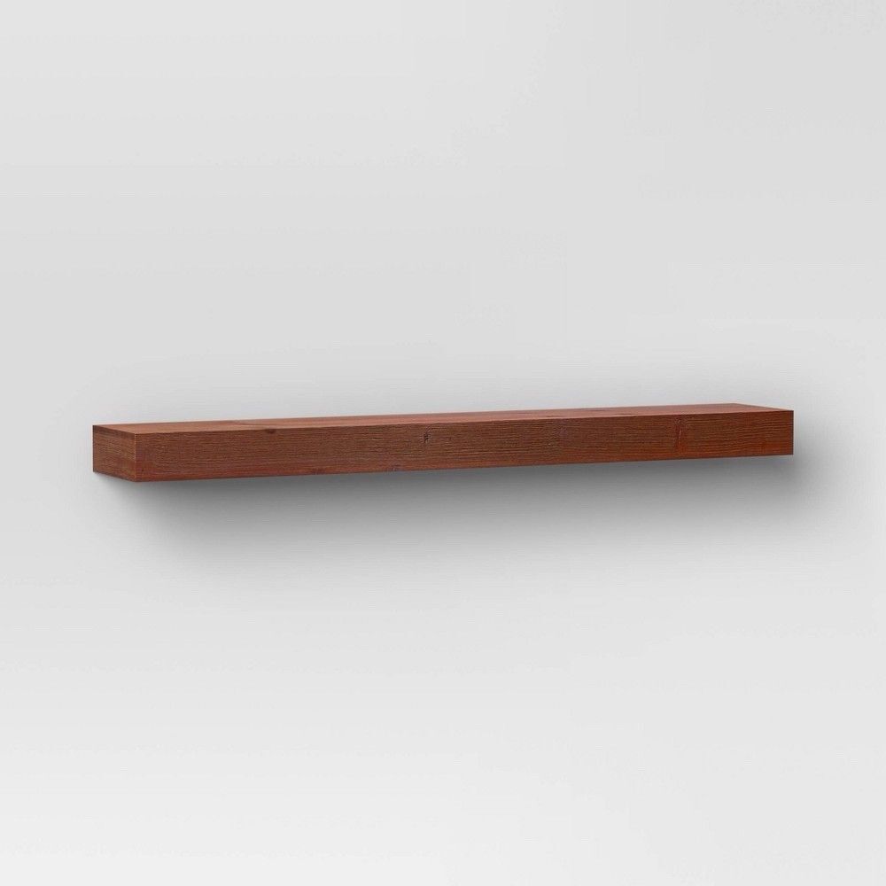 36" Floating Wood Wall Shelf Walnut Threshold Modern Open Storage Display